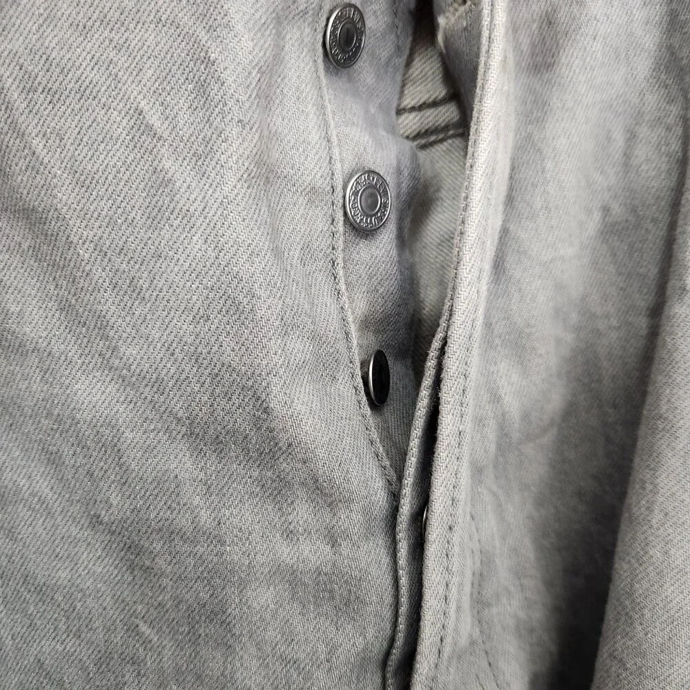 Levis 501 Button Fly Jeans Size W42 L29.5 Original Fit Gray Denim